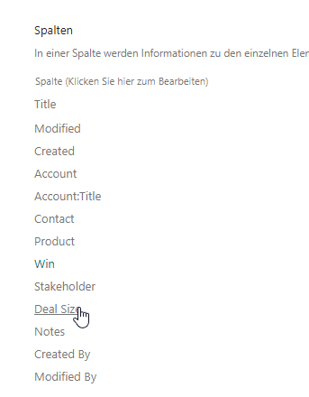 Example of an SharePoint Column in library settings