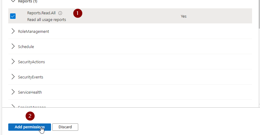 reports.read.all permission for Graph API