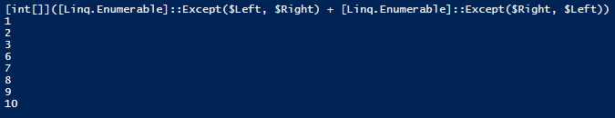 LINQ get the everything but not the orange amount in PowerShell for integers