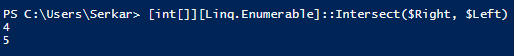 LINQ get the orange amount in PowerShell for integers