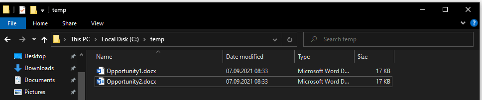 The result of download SharePoint files