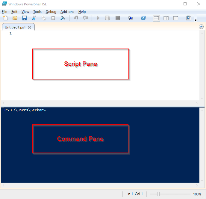 PowerShell ISE structure