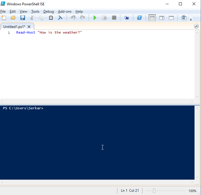 PowerShell ISE with PowerShell Script