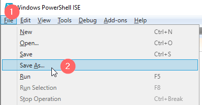 Save as in PowerShell ISE