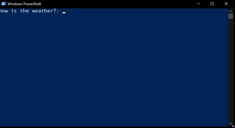 Output of the PowerShell script in Windows PowerShell