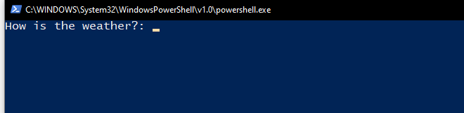 Screenshot of PowerShell session started from Command Prompt