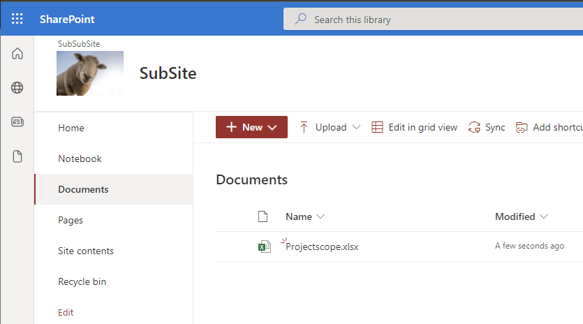 SharePoint library after upload documents to SharePoint proceeded