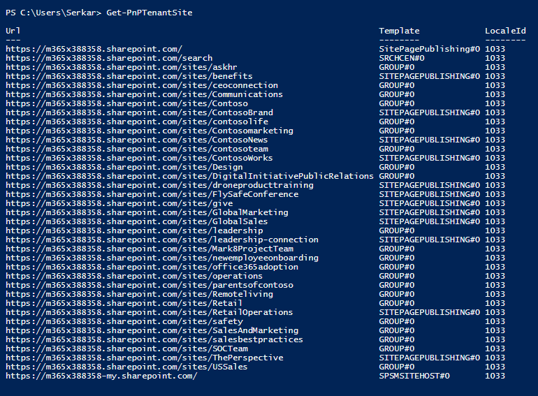 All sites in PowerShell