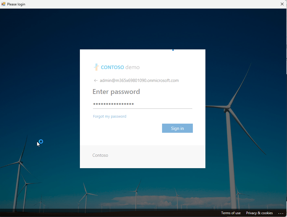 Screenshot of interactive authentication prompt