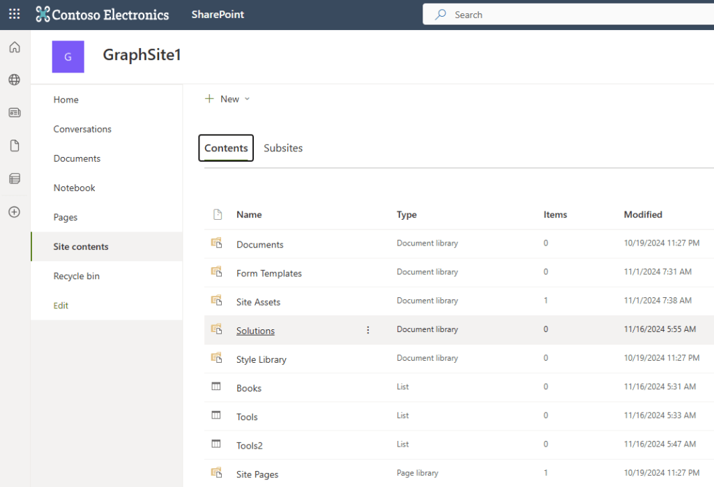 SharePoint Library created using MS Graph